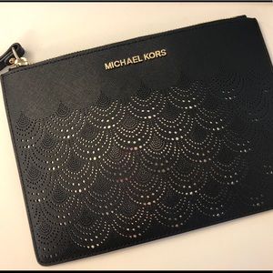 Michael Kors Black Jet Set travel clutch-NWT